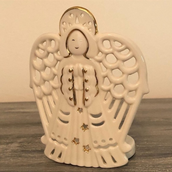 LENOX Bright Christmas Angel Candle Holder 4” Tall - Picture 2 of 5